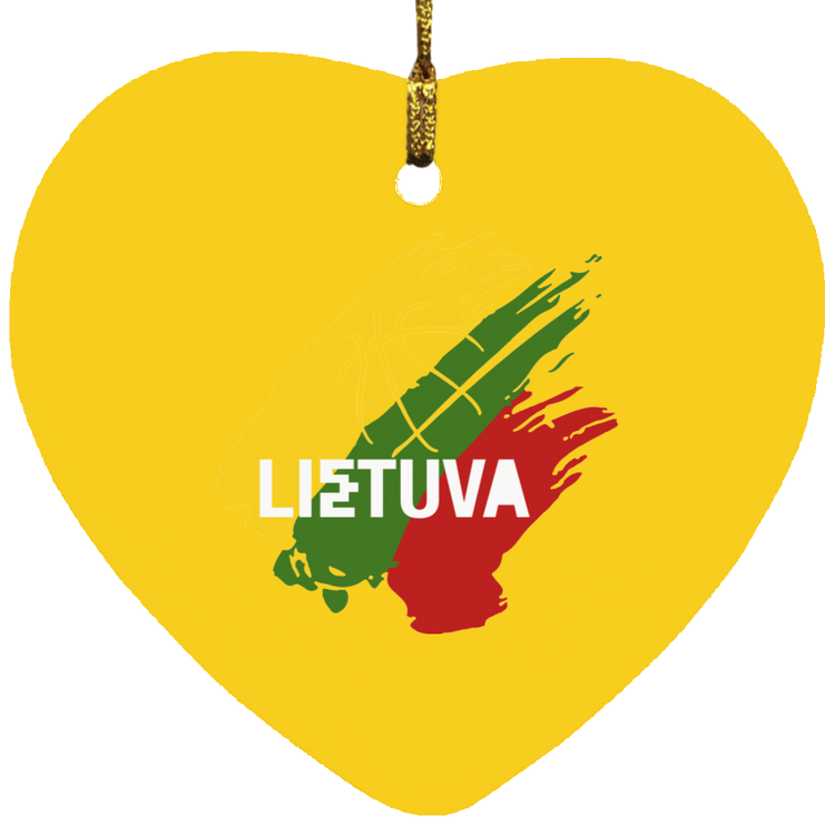 Lietuva BB - MDF Heart Ornament - Lithuania Strong