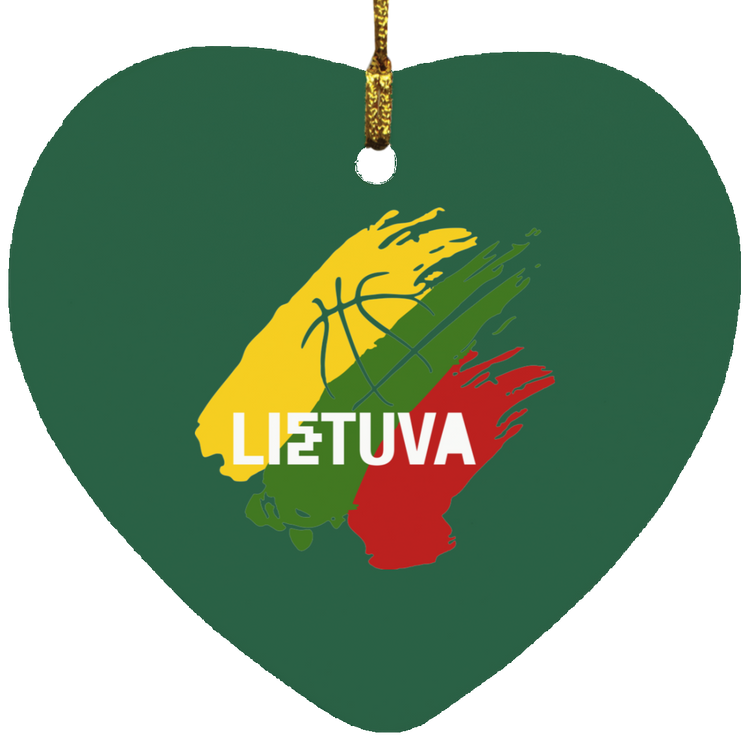 Lietuva BB - MDF Heart Ornament - Lithuania Strong