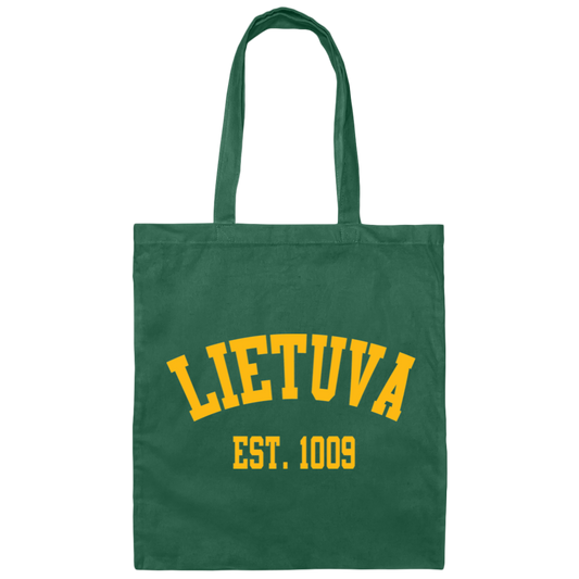 Lietuva Est. 1009 - Canvas Tote Bag - Lithuania Strong