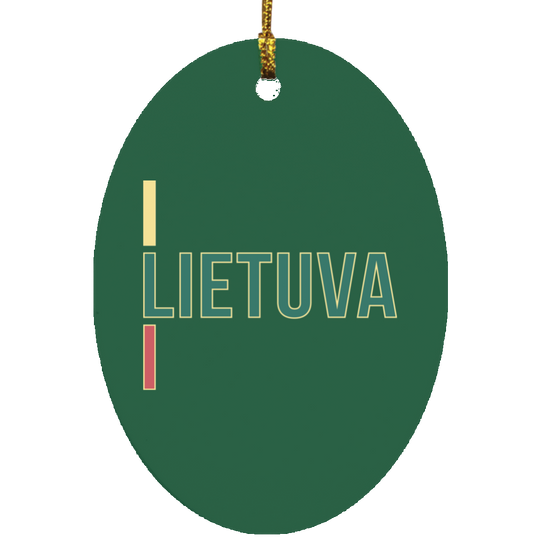 Lietuva III - MDF Oval Ornament - Lithuania Strong