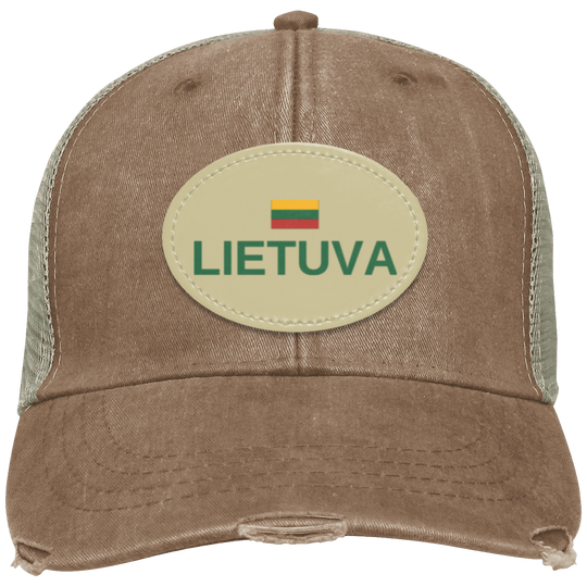 Lietuva Jersey - Distressed Ollie Cap - Oval Patch - Lithuania Strong