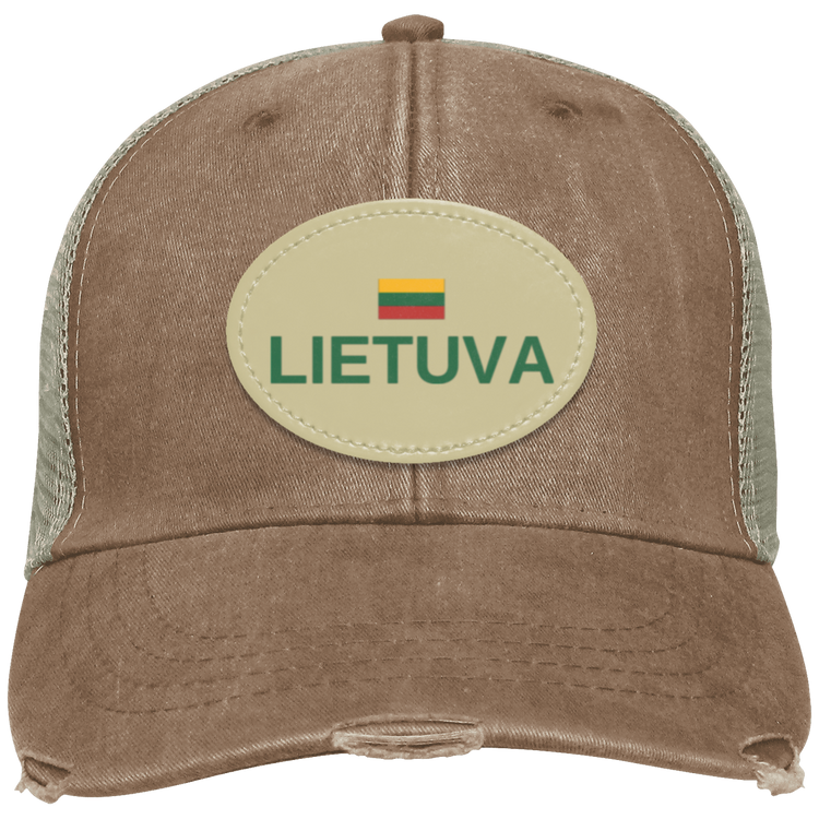 Lietuva Jersey - Distressed Ollie Cap - Oval Patch - Lithuania Strong