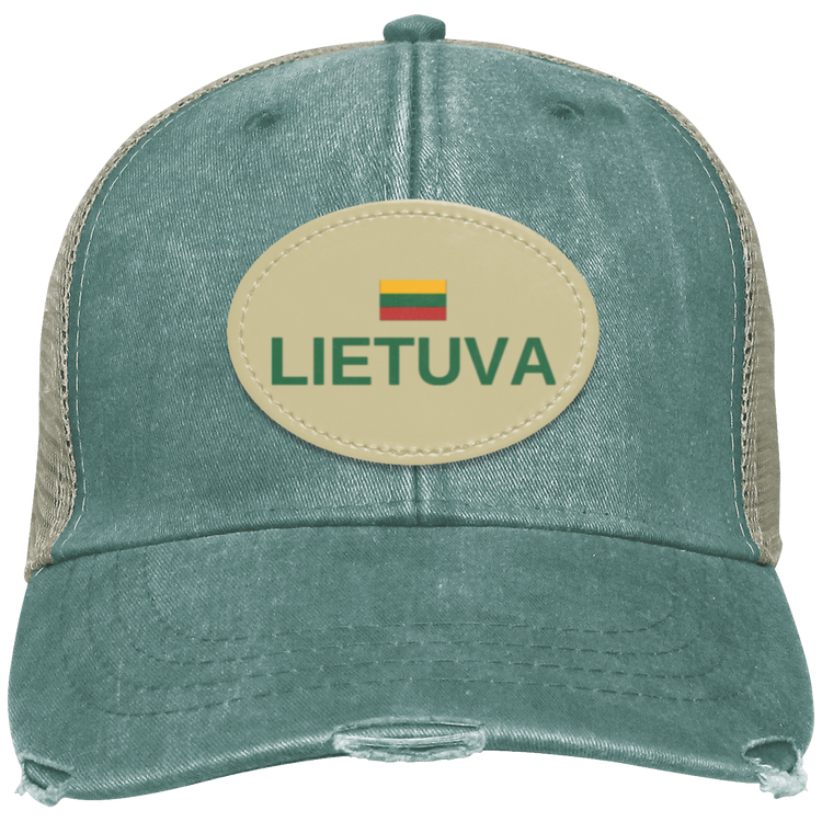 Lietuva Jersey - Distressed Ollie Cap - Oval Patch - Lithuania Strong