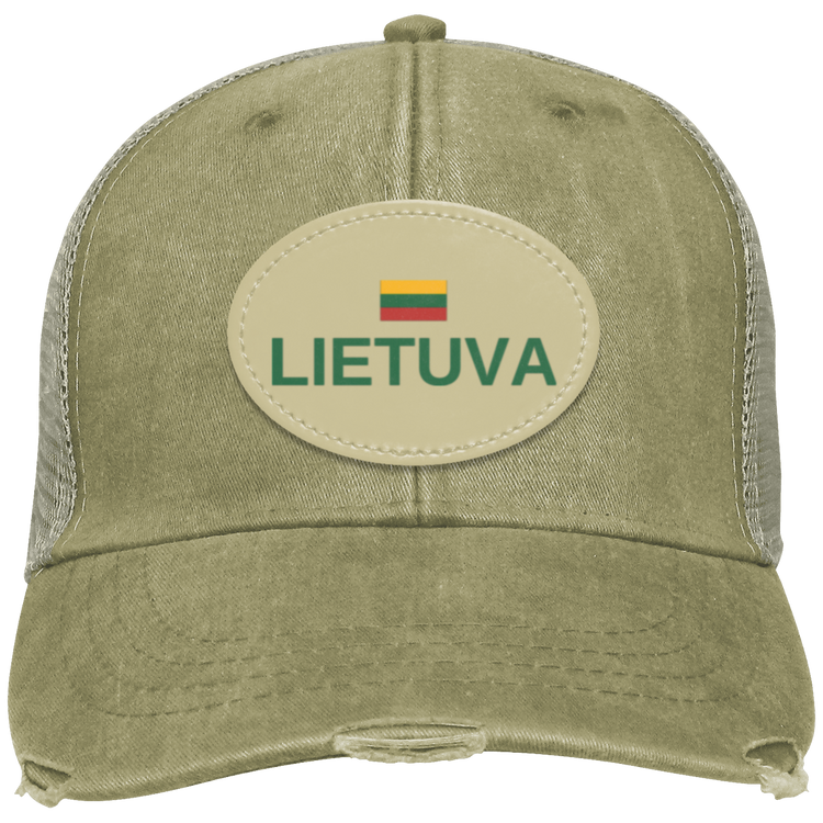 Lietuva Jersey - Distressed Ollie Cap - Oval Patch - Lithuania Strong