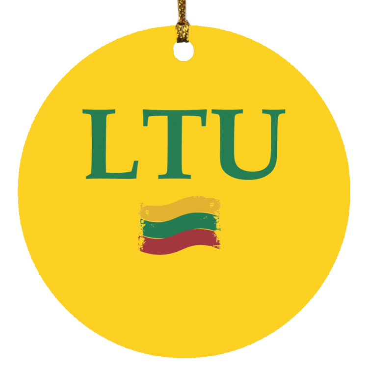 Lietuva LTU - MDF Circle Ornament - Lithuania Strong