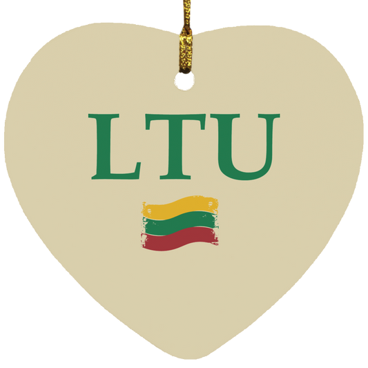 Lietuva LTU - MDF Heart Ornament - Lithuania Strong