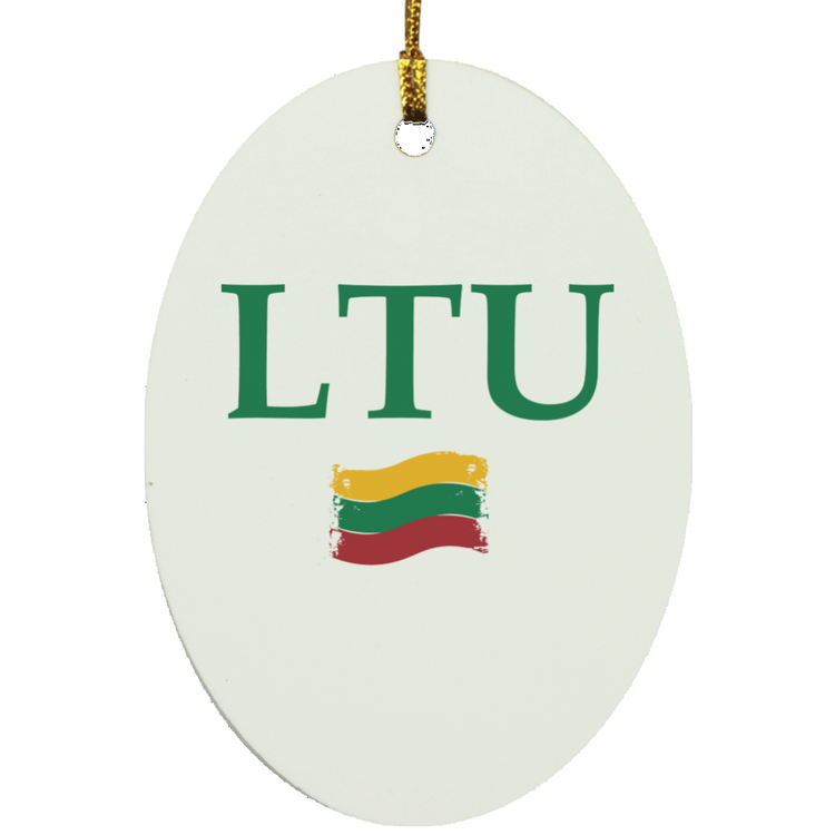 Lietuva LTU - MDF Oval Ornament - Lithuania Strong