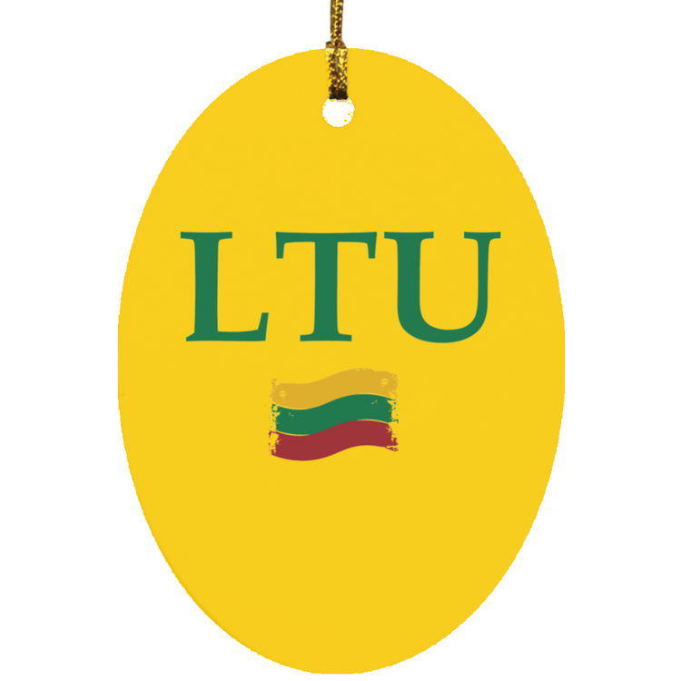 Lietuva LTU - MDF Oval Ornament - Lithuania Strong