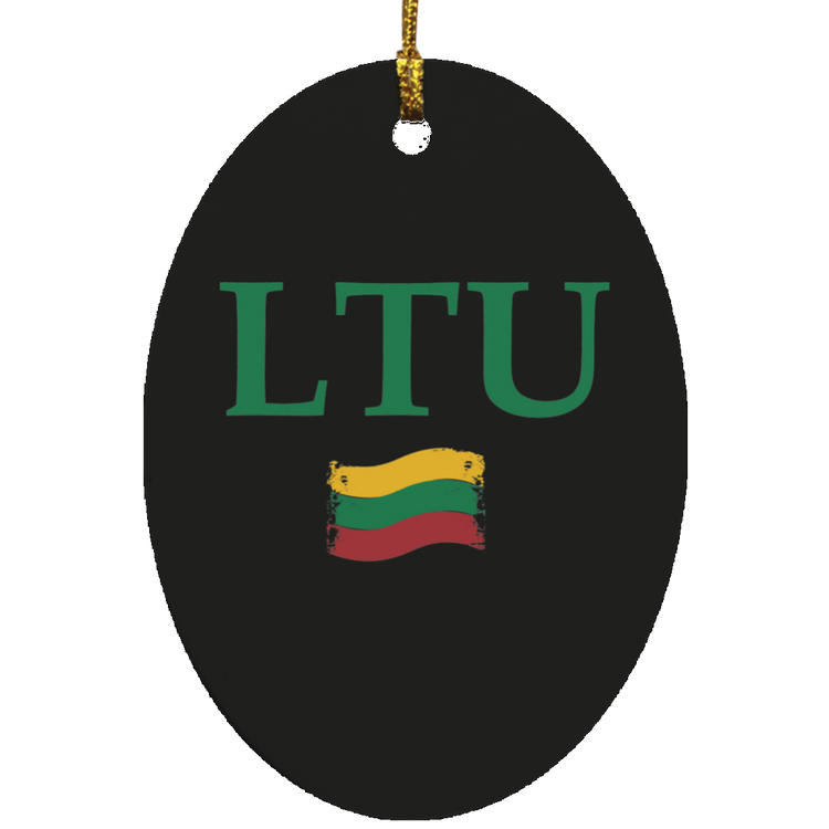 Lietuva LTU - MDF Oval Ornament - Lithuania Strong