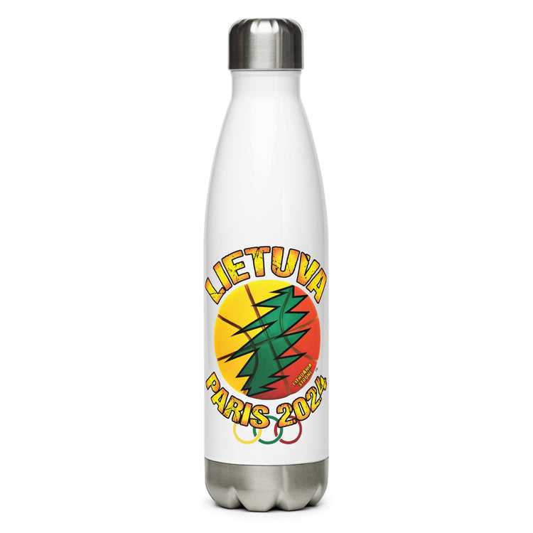 Lietuva Paris 2024 - 17 oz Stainless Steel Water Bottle - Lithuania Strong