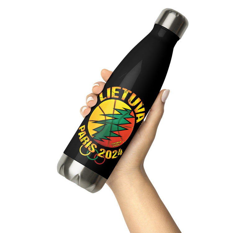 Lietuva Paris 2024 - 17 oz Stainless Steel Water Bottle - Lithuania Strong