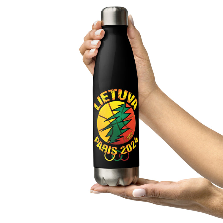 Lietuva Paris 2024 - 17 oz Stainless Steel Water Bottle - Lithuania Strong