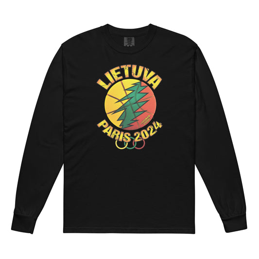 Lietuva Paris 2024 - MenWomen Unisex Soft-Washed Comfort Cotton Long Sleeve T-Shirt - Lithuania Strong