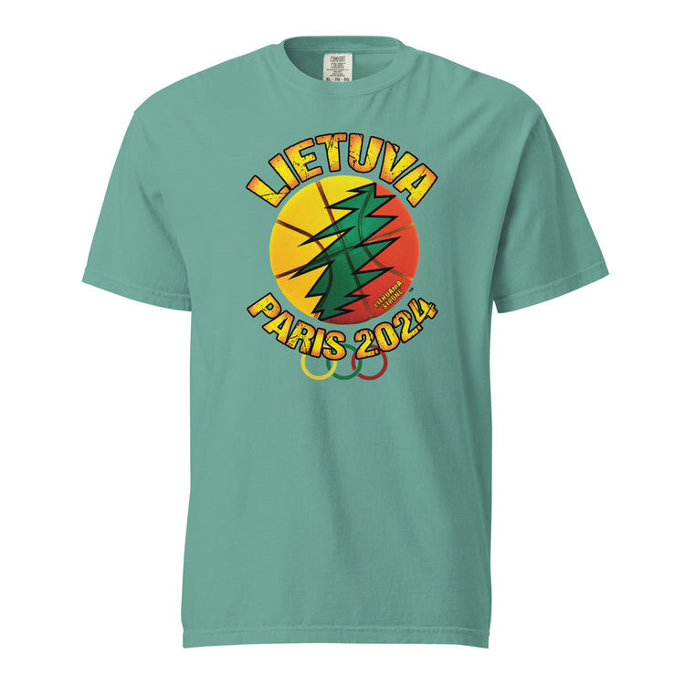 Lietuva Paris 2024 - MenWomen Unisex Soft-Washed Comfort Cotton Short Sleeve T-Shirt - Lithuania Strong