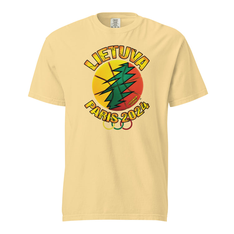 Lietuva Paris 2024 - MenWomen Unisex Soft-Washed Comfort Cotton Short Sleeve T-Shirt - Lithuania Strong