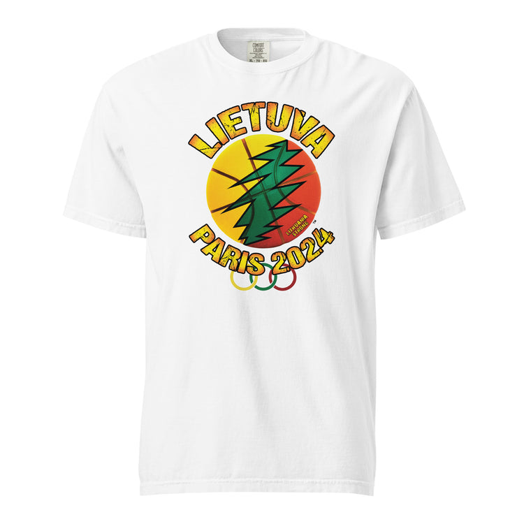 Lietuva Paris 2024 - MenWomen Unisex Soft-Washed Comfort Cotton Short Sleeve T-Shirt - Lithuania Strong