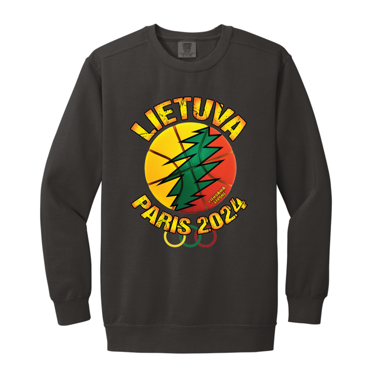 Lietuva Paris 2024 -MenWomen Unisex Soft-Washed Crewneck Sweatshirt - Lithuania Strong