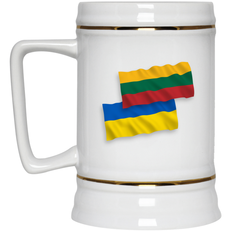 Lietuva Ukraine - 22 oz. Ceramic Stein - Lithuania Strong