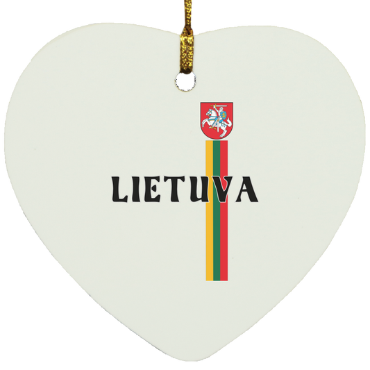 Lietuva Vytis - MDF Heart Ornament - Lithuania Strong