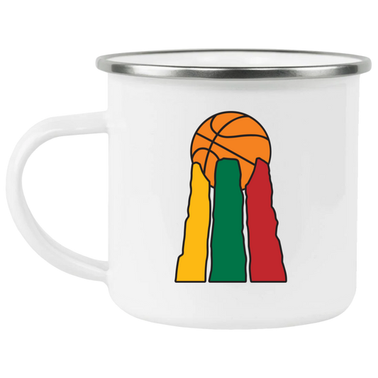 Lietuvos Krepsinio - 12 oz. Enamel Camping Mug - Lithuania Strong