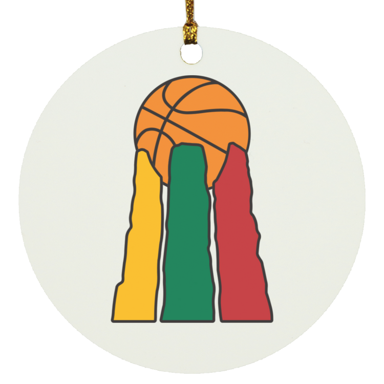 Lietuvos Krepsinio - MDF Circle Ornament - Lithuania Strong