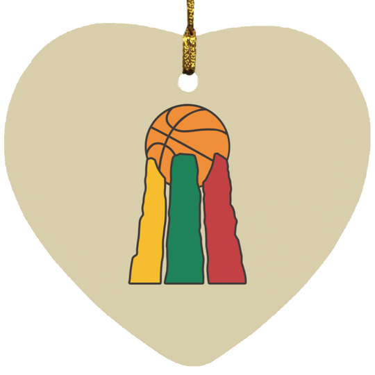 Lietuvos Krepsinio - MDF Heart Ornament - Lithuania Strong