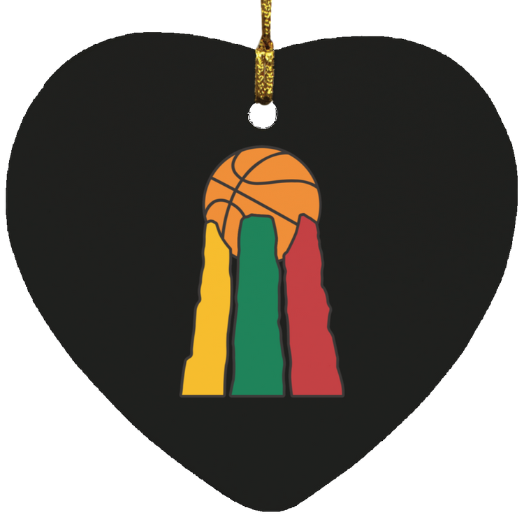 Lietuvos Krepsinio - MDF Heart Ornament - Lithuania Strong