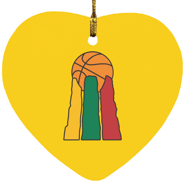 Lietuvos Krepsinio - MDF Heart Ornament - Lithuania Strong