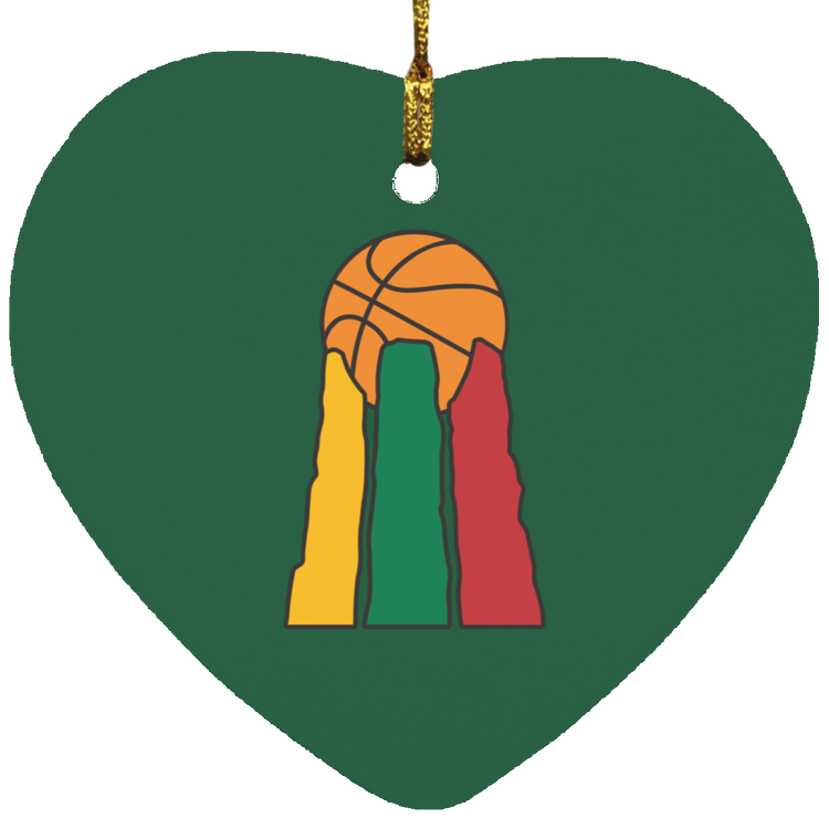 Lietuvos Krepsinio - MDF Heart Ornament - Lithuania Strong