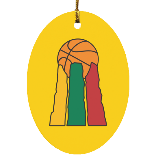 Lietuvos Krepsinio - MDF Oval Ornament - Lithuania Strong