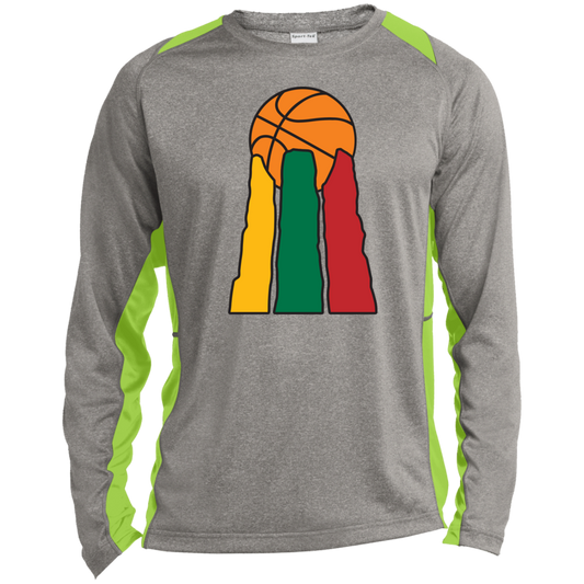 Lietuvos Krepsinio - Mens Long Sleeve Colorblock Activewear Performance T - Lithuania Strong