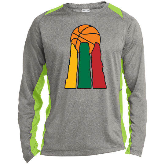 Lietuvos Krepsinio - Mens Long Sleeve Colorblock Activewear Performance T - Lithuania Strong