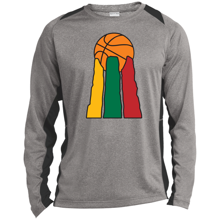 Lietuvos Krepsinio - Mens Long Sleeve Colorblock Activewear Performance T - Lithuania Strong