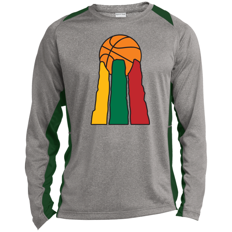 Lietuvos Krepsinio - Mens Long Sleeve Colorblock Activewear Performance T - Lithuania Strong