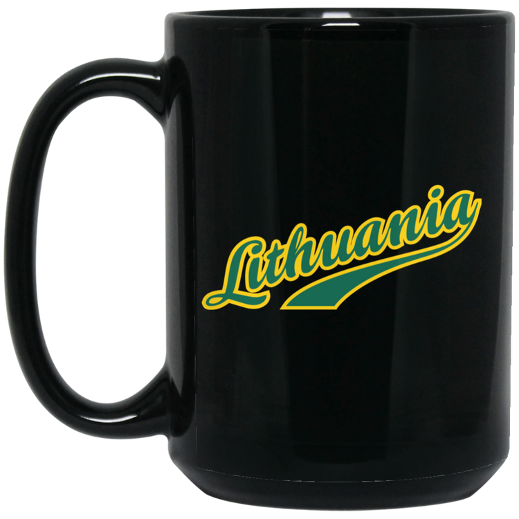 Lithuania - 15 oz. Black Ceramic Mug - Lithuania Strong