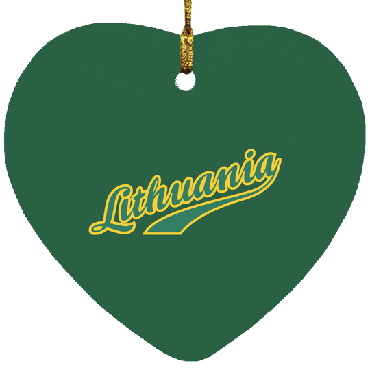 Lithuania - MDF Heart Ornament - Lithuania Strong