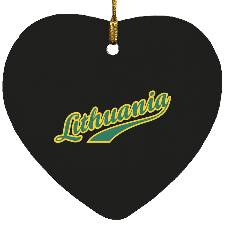 Lithuania - MDF Heart Ornament - Lithuania Strong