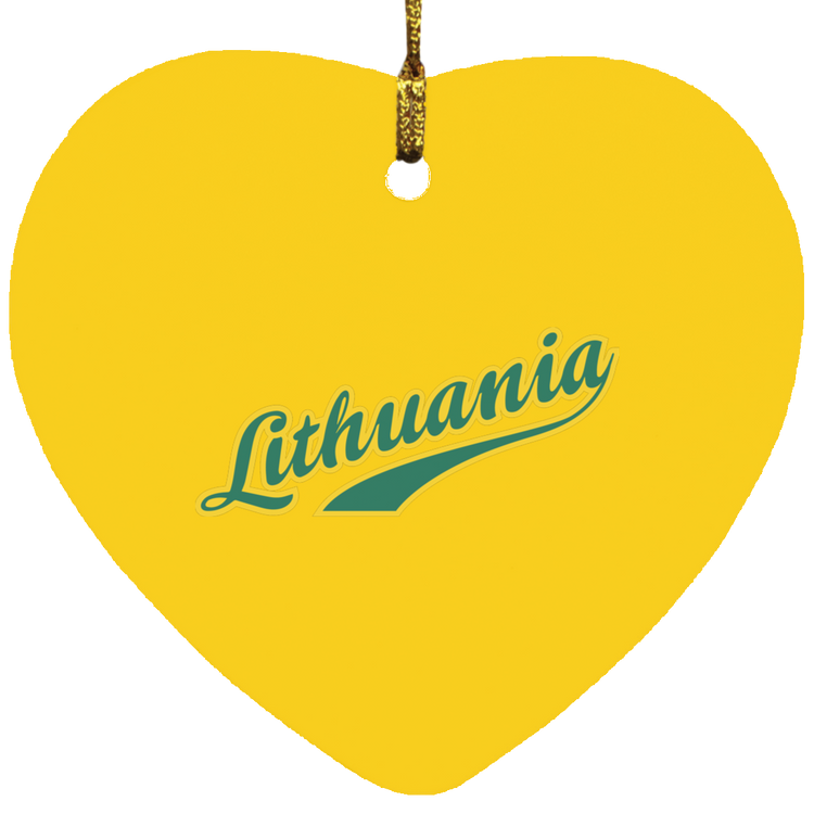 Lithuania - MDF Heart Ornament - Lithuania Strong