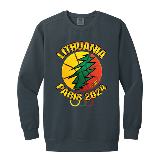 Lithuania Paris 2024 - MenWomen Unisex Soft-Washed Crewneck Sweatshirt - Lithuania Strong