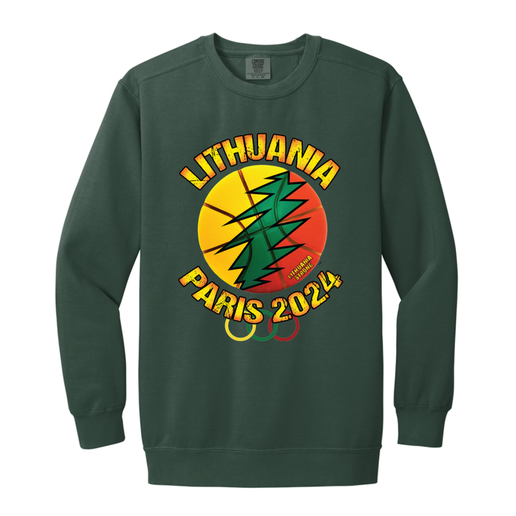 Lithuania Paris 2024 - MenWomen Unisex Soft-Washed Crewneck Sweatshirt - Lithuania Strong