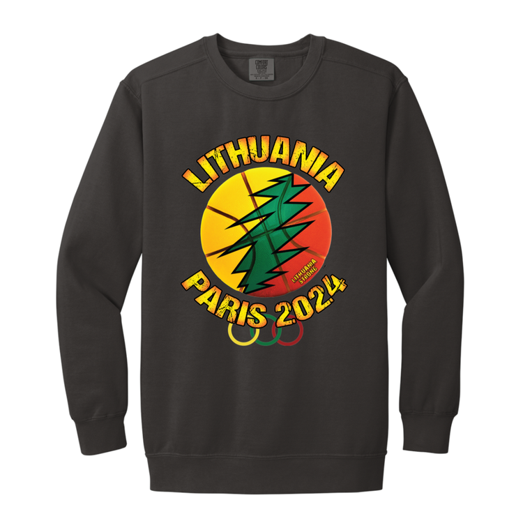 Lithuania Paris 2024 - MenWomen Unisex Soft-Washed Crewneck Sweatshirt - Lithuania Strong