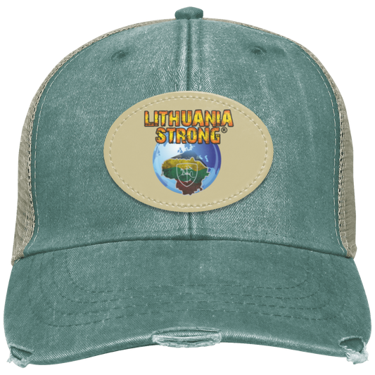 Lithuania Strong - Distressed Ollie Cap - Oval Patch - Lithuania Strong