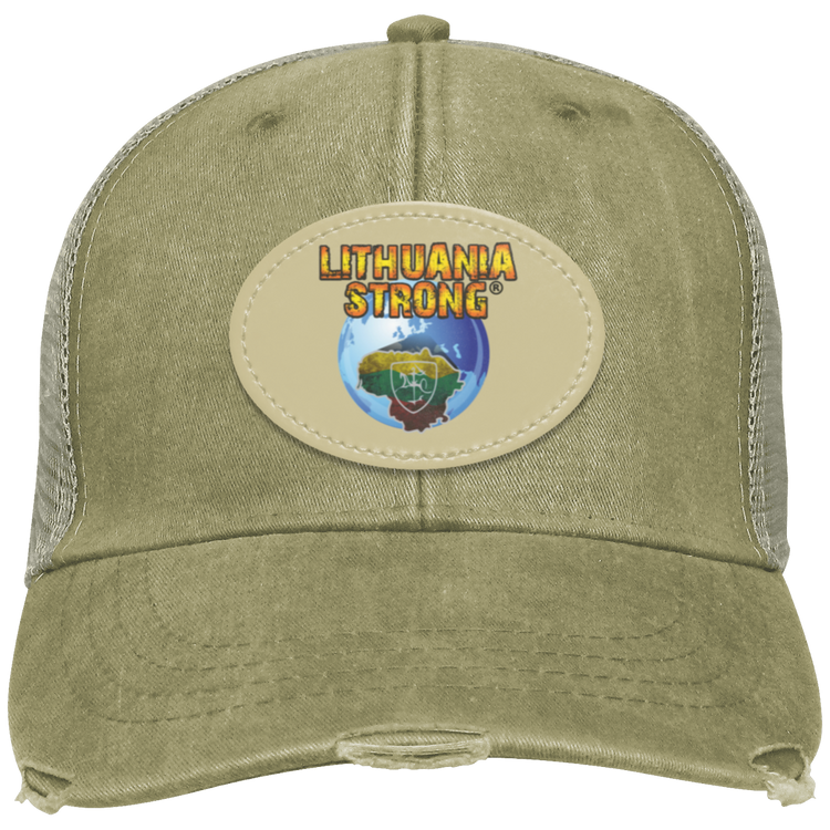 Lithuania Strong - Distressed Ollie Cap - Oval Patch - Lithuania Strong