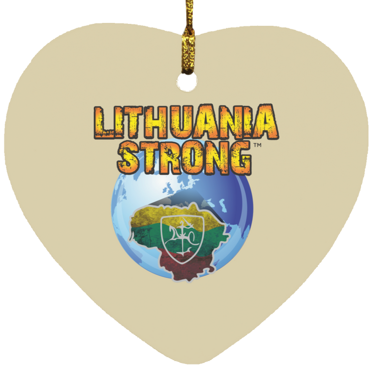 Lithuania Strong - MDF Heart Ornament - Lithuania Strong