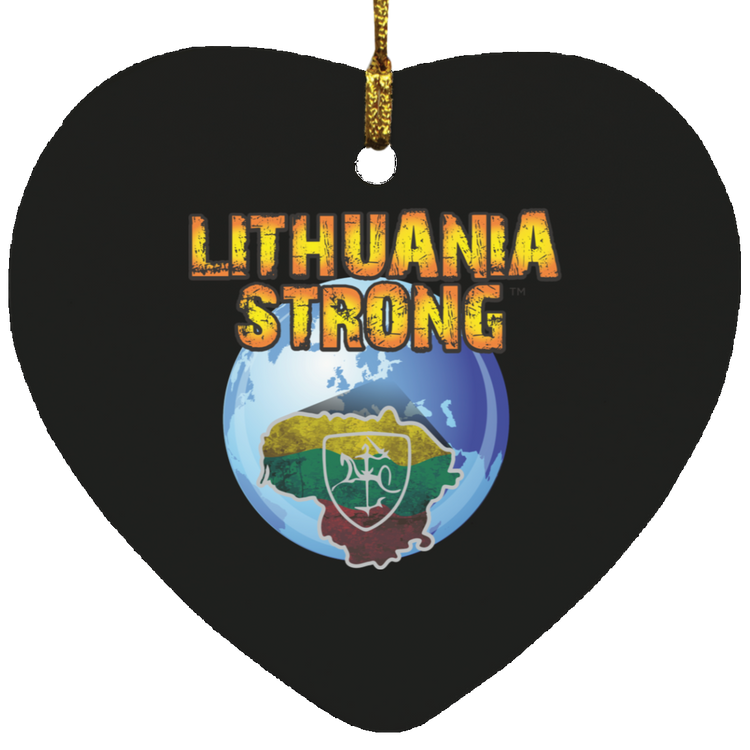 Lithuania Strong - MDF Heart Ornament - Lithuania Strong