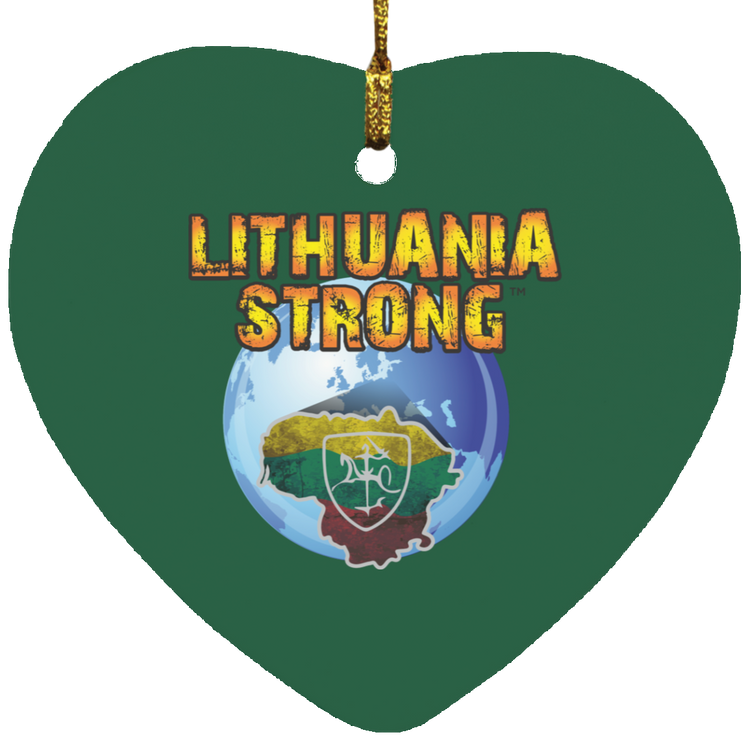 Lithuania Strong - MDF Heart Ornament - Lithuania Strong