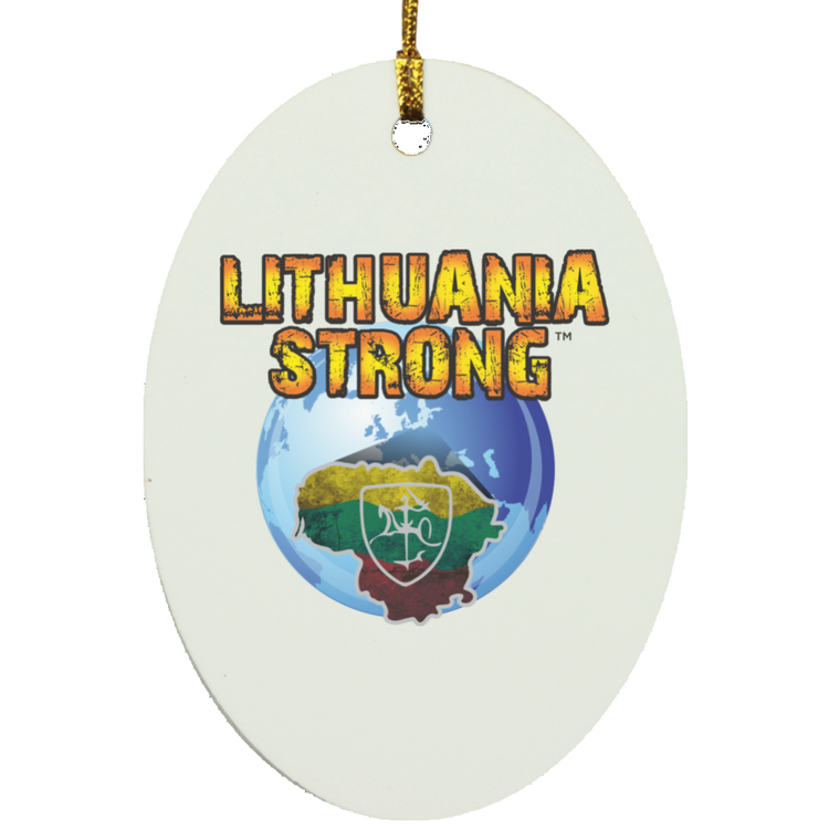 Lithuania Strong - MDF Oval Ornament - Lithuania Strong