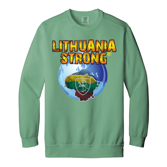Lithuania Strong - MenWomen Unisex Soft-Washed Crewneck Sweatshirt - Lithuania Strong