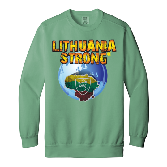 Lithuania Strong - MenWomen Unisex Soft-Washed Crewneck Sweatshirt - Lithuania Strong