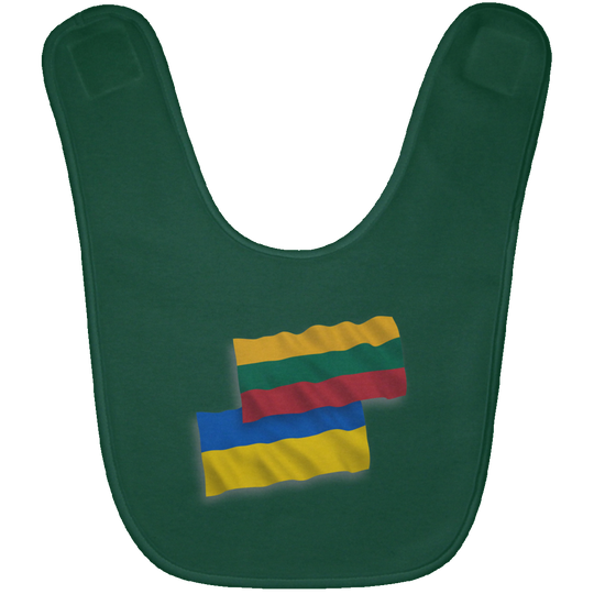 Lithuania Ukraine Flag - BABYBIB Baby Bib - Lithuania Strong